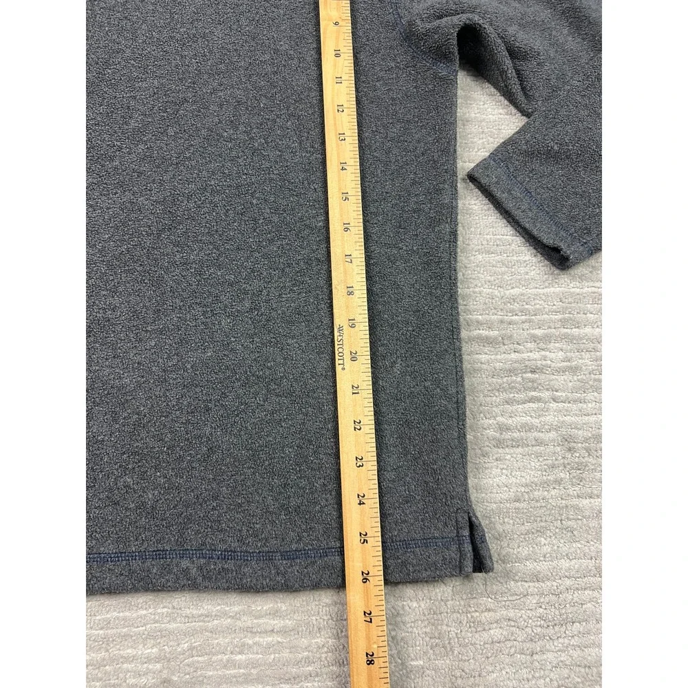 Old Navy Fleece Pullover Mens 16 Gray V-Neck Long Sleeve Contrast Stitching